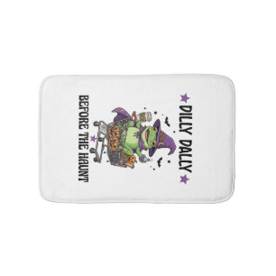 Dilly Dally Before Haunt Frog Halloween Shopping C Bath Mat