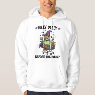 Dilly Dally Before Haunt Frog Halloween Shopping C Hoodie