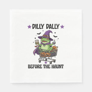 Dilly Dally Before Haunt Frog Halloween Shopping C Napkins