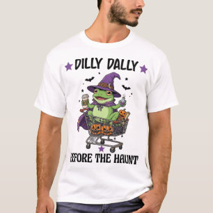 Dilly Dally Before Haunt Frog Halloween Shopping C T-Shirt