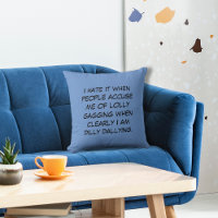 Dilly Dally Cornflower Blue Throw Pillow