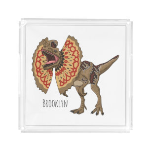 Dilophosaurus cartoon illustration acrylic tray
