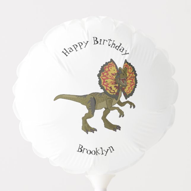 Dilophosaurus cartoon illustration balloon (Front)