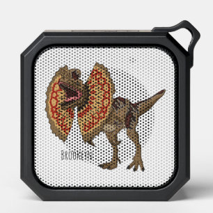 Dilophosaurus cartoon illustration bluetooth speaker