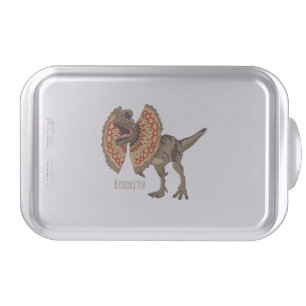 Dilophosaurus cartoon illustration cake pan