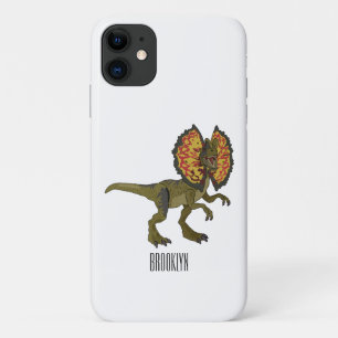 Dilophosaurus cartoon illustration iPhone 11 case