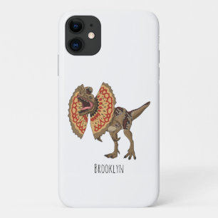 Dilophosaurus cartoon illustration iPhone 11 case