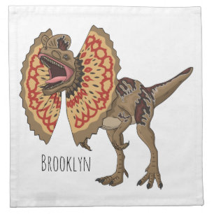 Dilophosaurus cartoon illustration cloth napkin