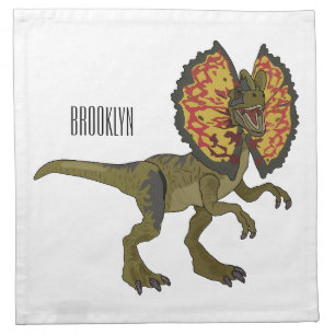 Dilophosaurus cartoon illustration cloth napkin