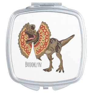 Dilophosaurus cartoon illustration compact mirror