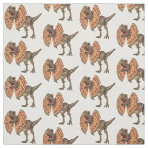Dilophosaurus cartoon illustration fabric
