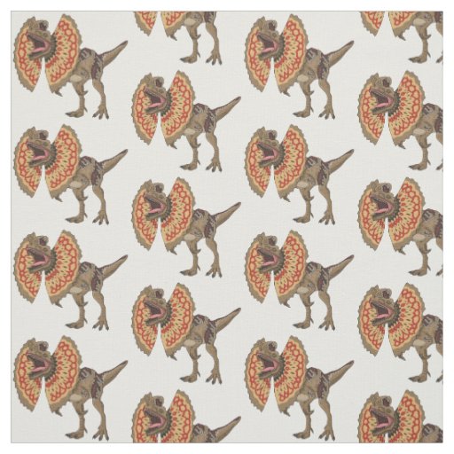 Dilophosaurus cartoon illustration fabric