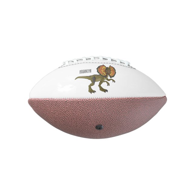 Dilophosaurus cartoon illustration football (Rotated 270)