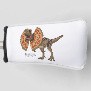 Dilophosaurus cartoon illustration golf head cover