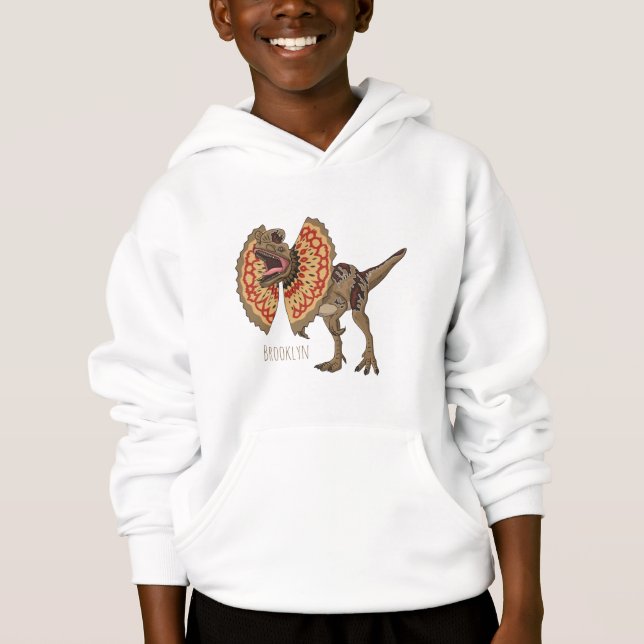 Dilophosaurus cartoon illustration  hoodie (Front)