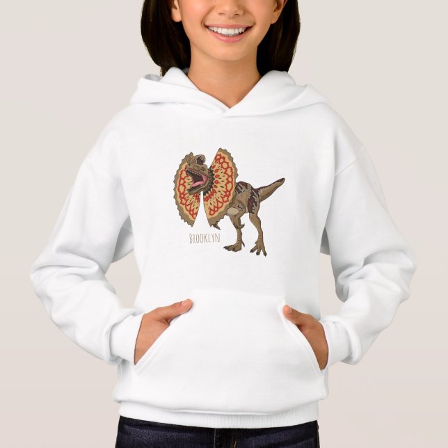 Dilophosaurus cartoon illustration  hoodie (Front)