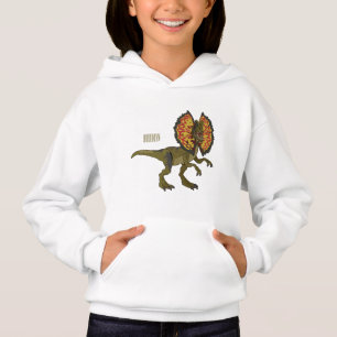 Dilophosaurus cartoon illustration hoodie