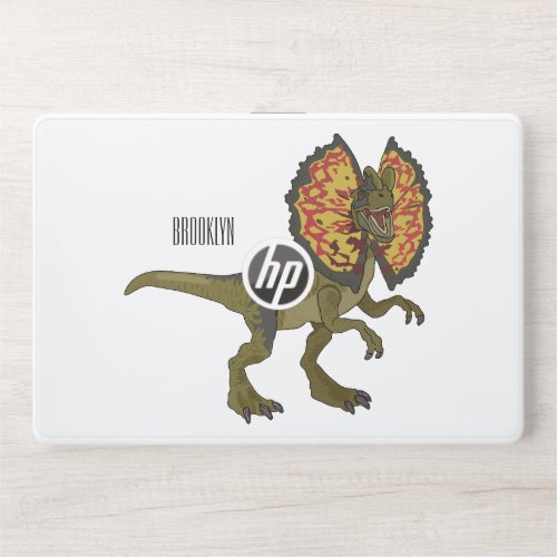 Dilophosaurus cartoon illustration HP laptop skin