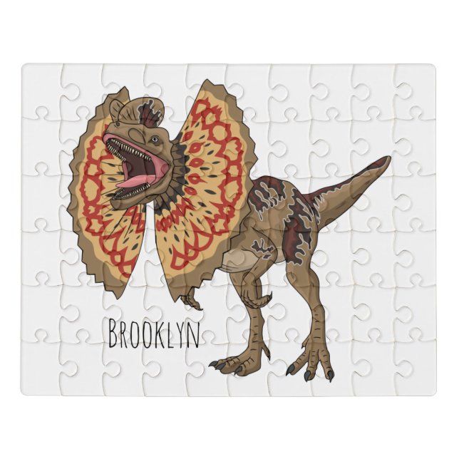 Dilophosaurus cartoon illustration jigsaw puzzle (Puzzle Horizontal)