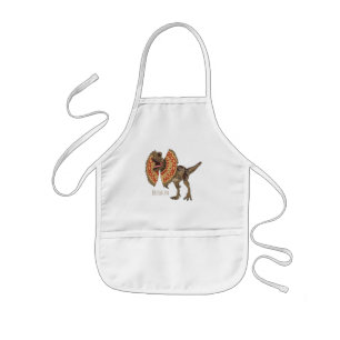 Dilophosaurus cartoon illustration kids' apron