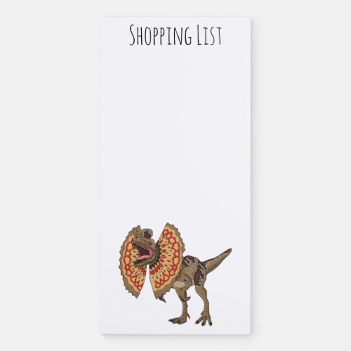 Dilophosaurus cartoon illustration magnetic notepad