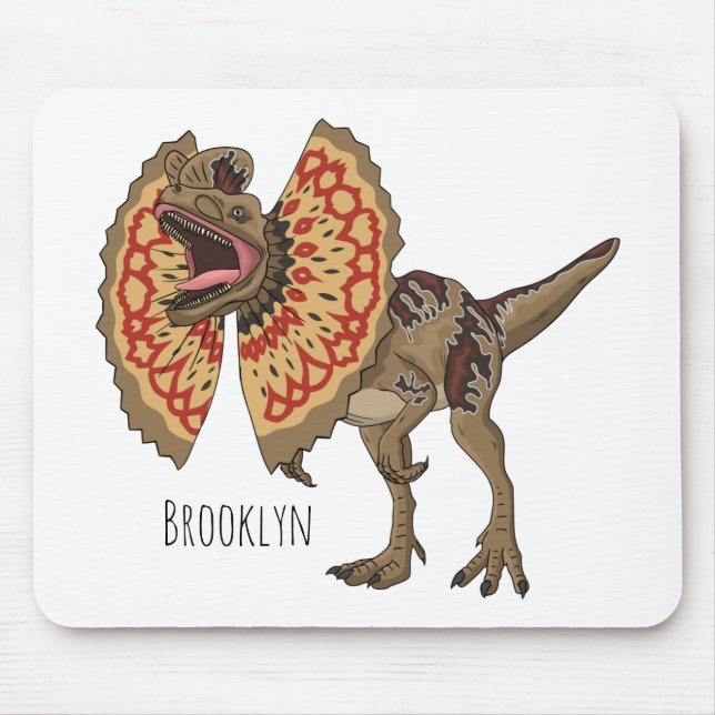 Dilophosaurus cartoon illustration  mouse pad (Front)