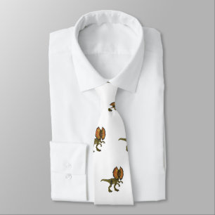 Dilophosaurus cartoon illustration neck tie