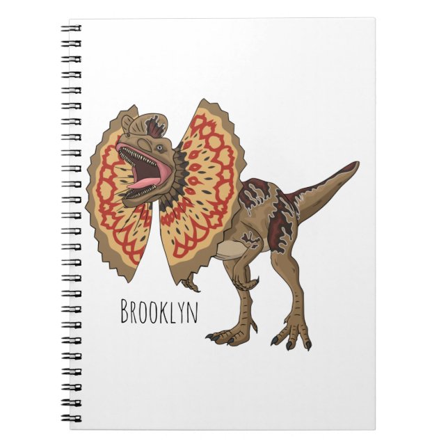 Dilophosaurus cartoon illustration  notebook (Front)