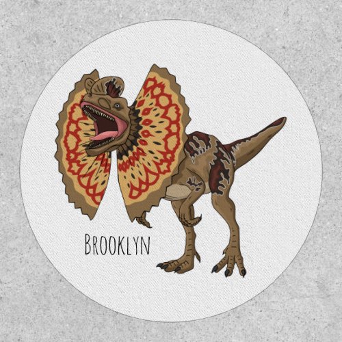 Dilophosaurus cartoon illustration patch