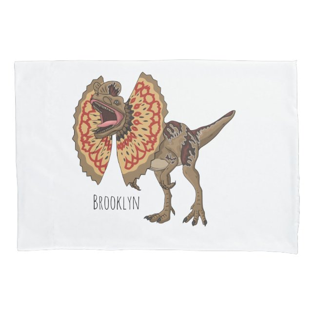 Dilophosaurus cartoon illustration  pillow case (Front)