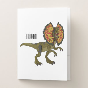 Dilophosaurus cartoon illustration pocket folder