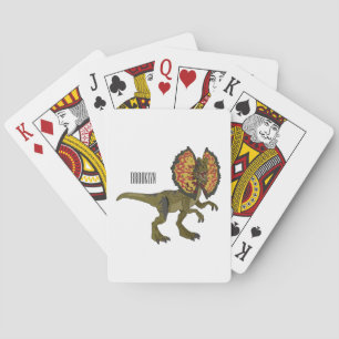Dilophosaurus cartoon illustration poker cards