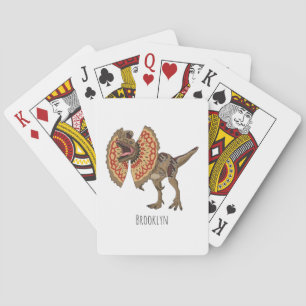Dilophosaurus cartoon illustration poker cards