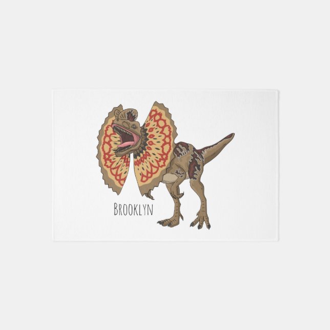 Dilophosaurus cartoon illustration  rug (Front)