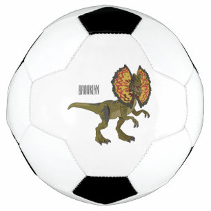 Dilophosaurus cartoon illustration soccer ball