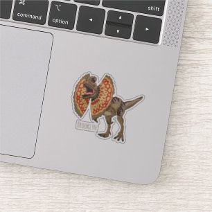 Dilophosaurus cartoon illustration sticker