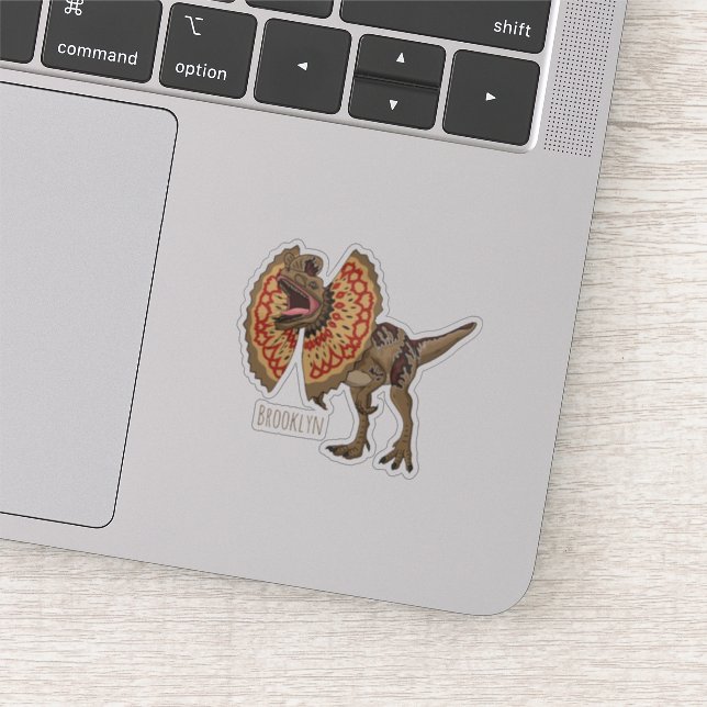 Dilophosaurus cartoon illustration sticker (Detail)