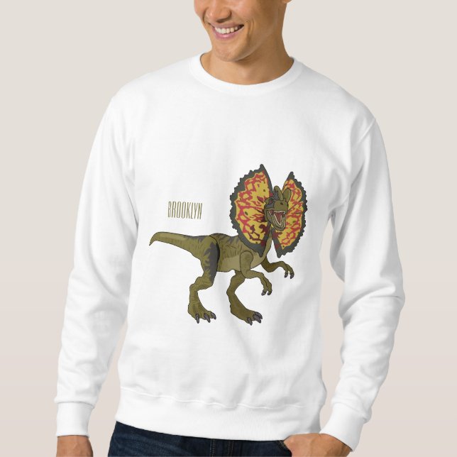 Dilophosaurus cartoon illustration sweatshirt (Front)