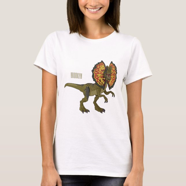 Dilophosaurus cartoon illustration T-Shirt (Front)