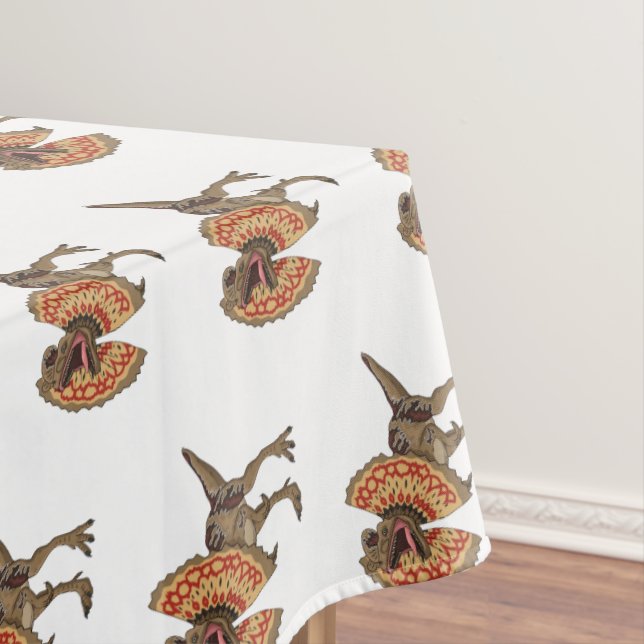 Dilophosaurus cartoon illustration  tablecloth (In Situ)