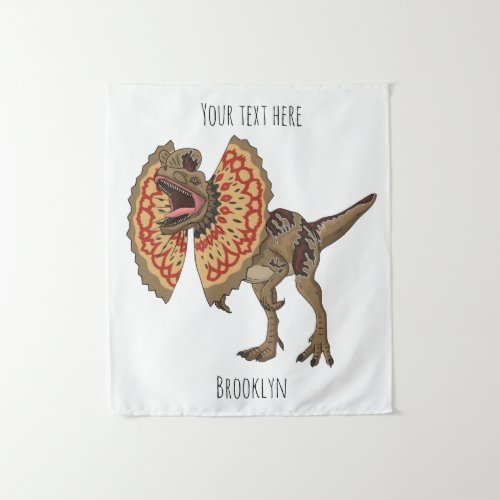 Dilophosaurus cartoon illustration tapestry