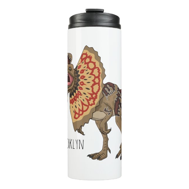 Dilophosaurus cartoon illustration  thermal tumbler (Front)