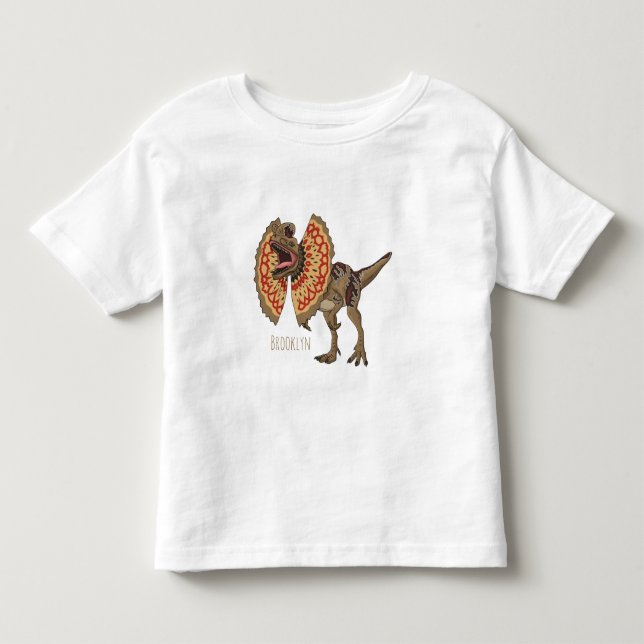 Dilophosaurus cartoon illustration toddler t-shirt (Front)