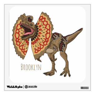 Dilophosaurus cartoon illustration  wall decal