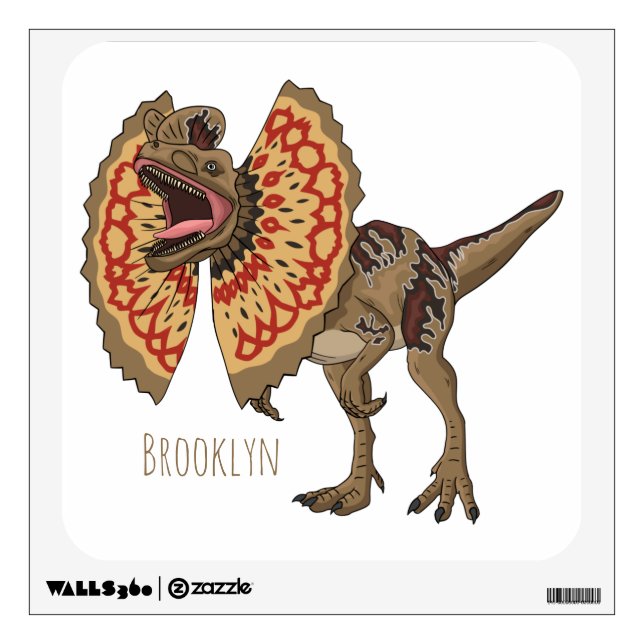 Dilophosaurus cartoon illustration  wall decal (Front)