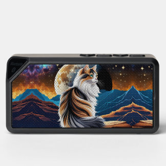 Dilute Calico Cat and Desert Moon Bluetooth Speaker