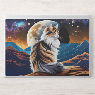 Dilute Calico Cat and Desert Moon HP Laptop Skin