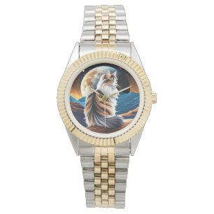 Dilute Calico Cat and Desert Moon Watch