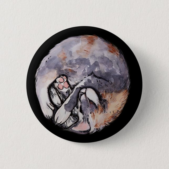 Dilute Calico Cat Cuddle Caturday Cats             Button (Front)