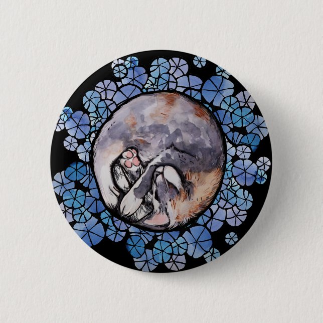 Dilute Calico Cat Cuddles Maine Coon Cats          Button (Front)